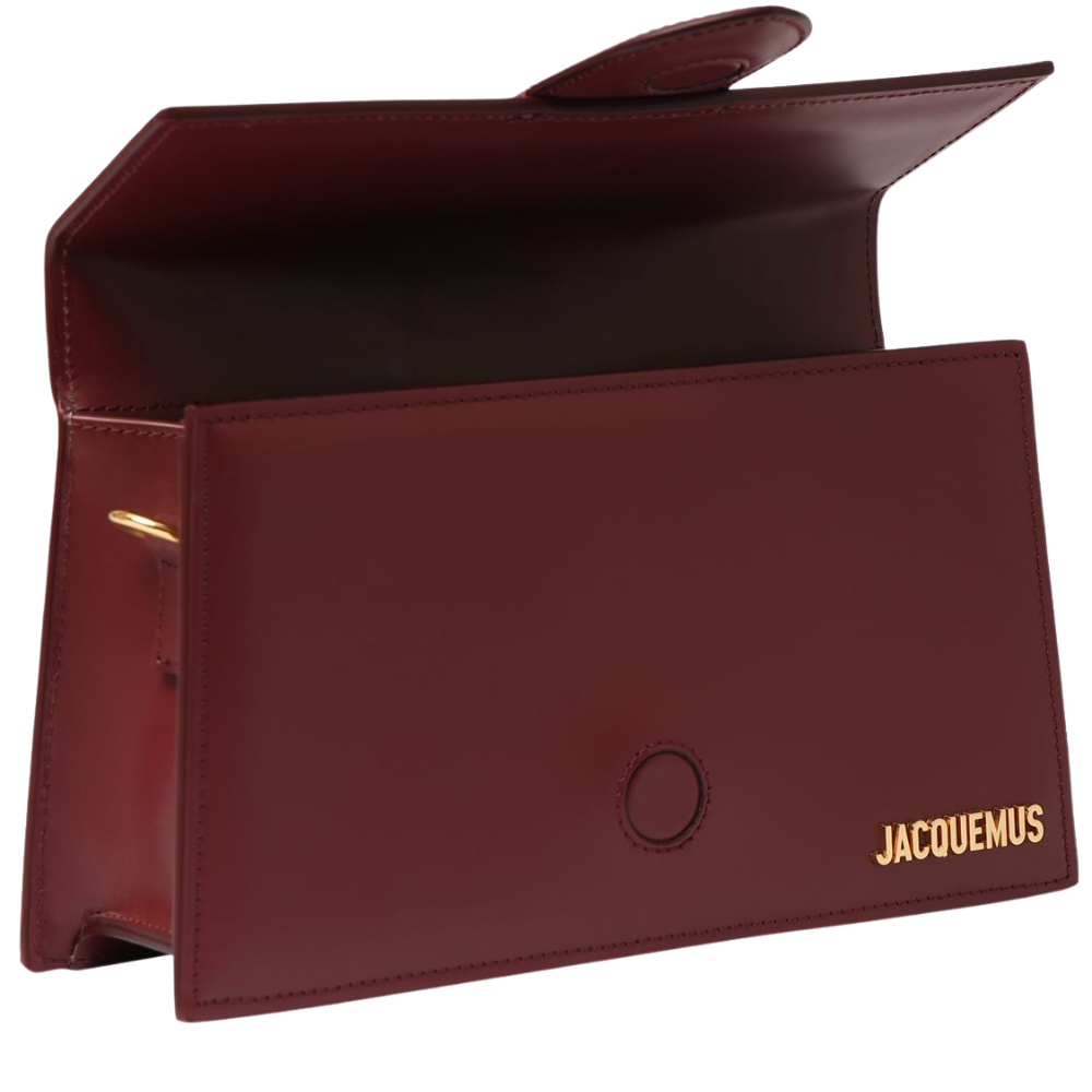 Jacquemus – Le Grand Bambino Bordeaux con logo oro