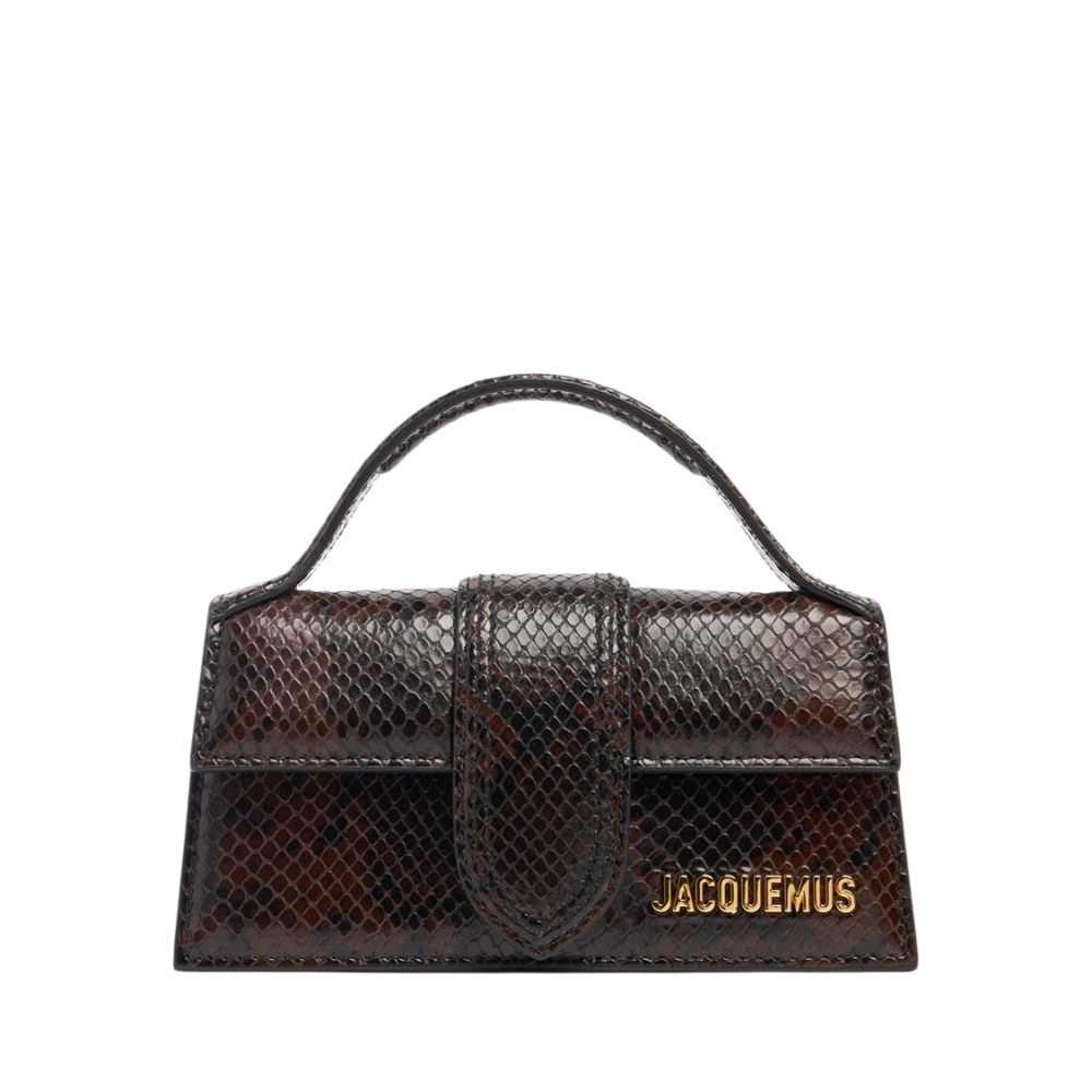 Jacquemus Le Grand Bambino Snake Print Marrone – Logo Oro