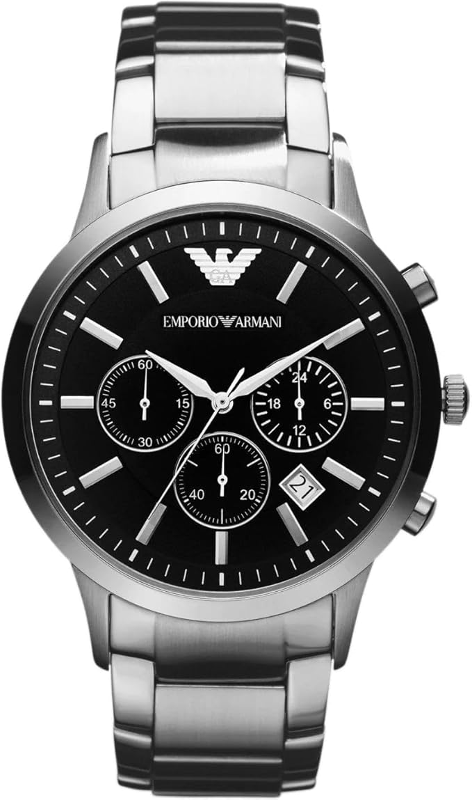 Orologio Emporio Armani AR2434 Cronografo Uomo Acciaio Nero 43 mm