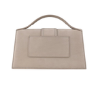Jacquemus – Le Grand Bambino Beige scamosciata con logo oro