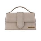 Jacquemus – Le Grand Bambino Beige scamosciata con logo oro
