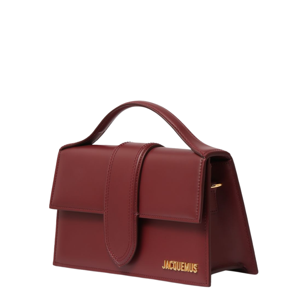 Jacquemus – Le Grand Bambino Bordeaux con logo oro